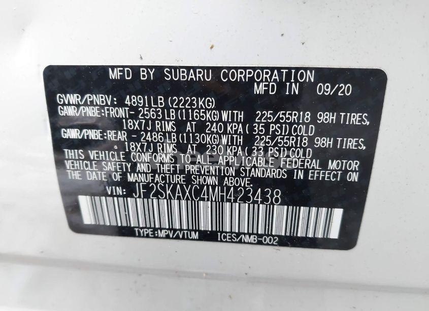 Photo 9 of 2021 Subaru Forester TOURING (VIN JF2SKAXC4MH423438)