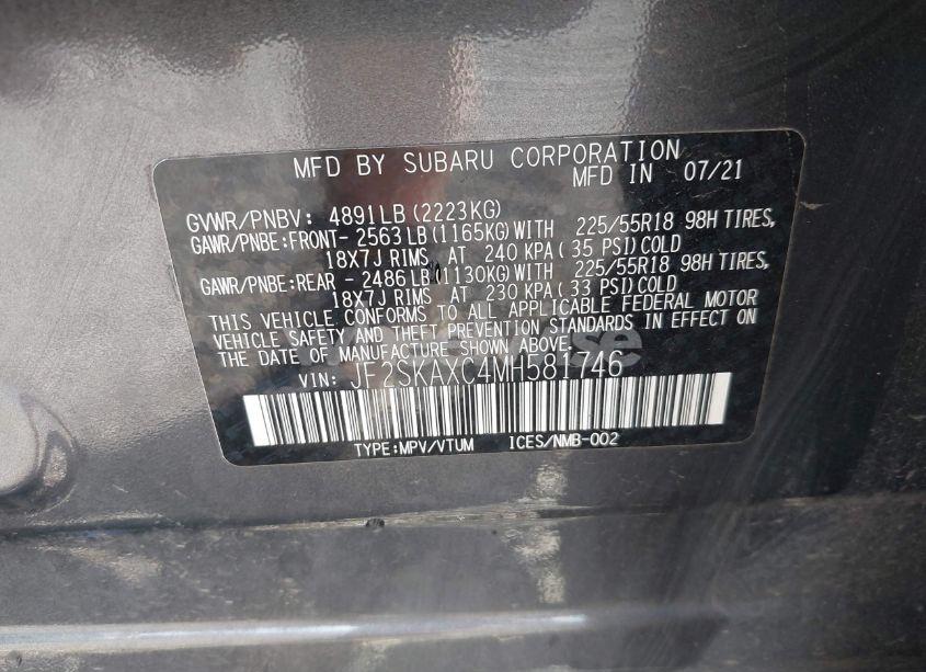 Photo 9 of 2021 Subaru Forester TOURING (VIN JF2SKAXC4MH581746)