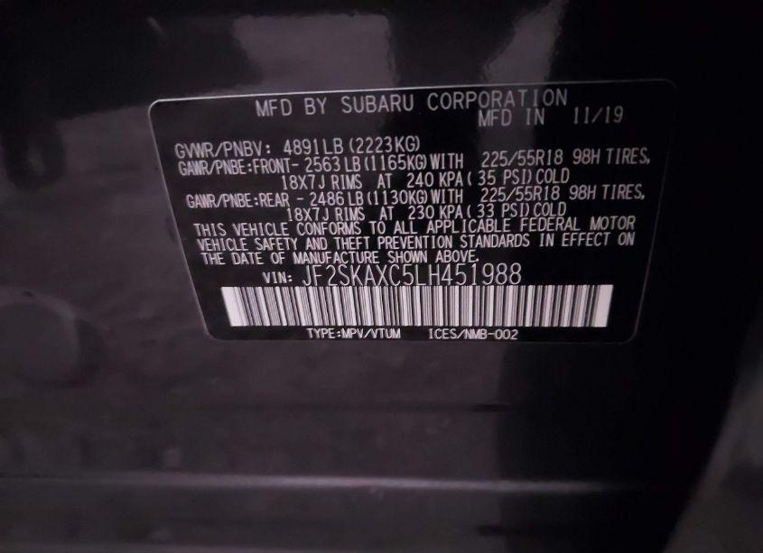 Photo 9 of 2020 Subaru Forester TOURING (VIN JF2SKAXC5LH451988)