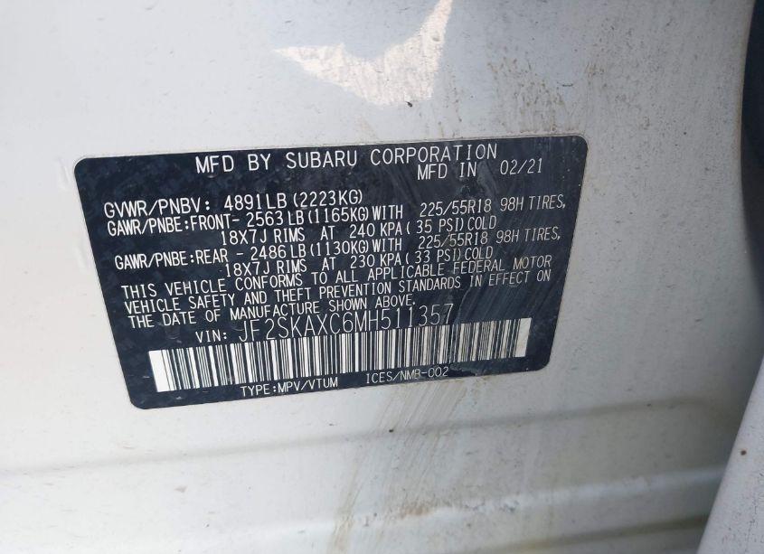 Photo 9 of 2021 Subaru Forester TOURING (VIN JF2SKAXC6MH511357)