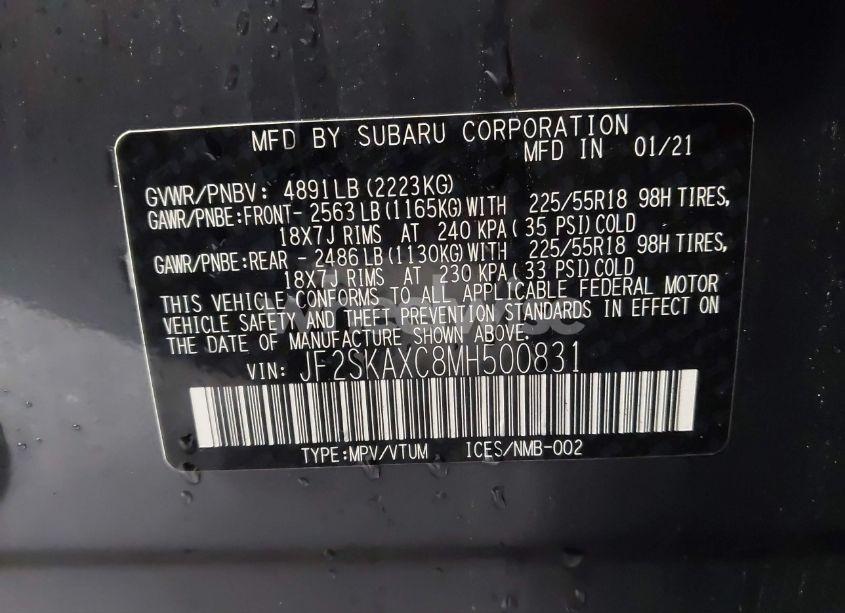 Photo 9 of 2021 Subaru Forester TOURING (VIN JF2SKAXC8MH500831)
