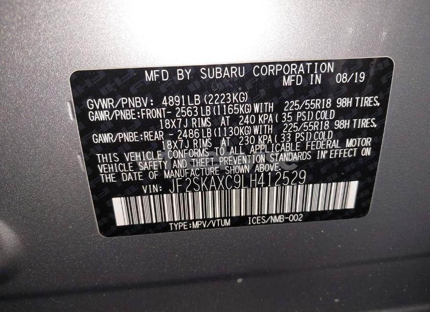 Photo 9 of 2020 Subaru Forester TOURING (VIN JF2SKAXC9LH412529)