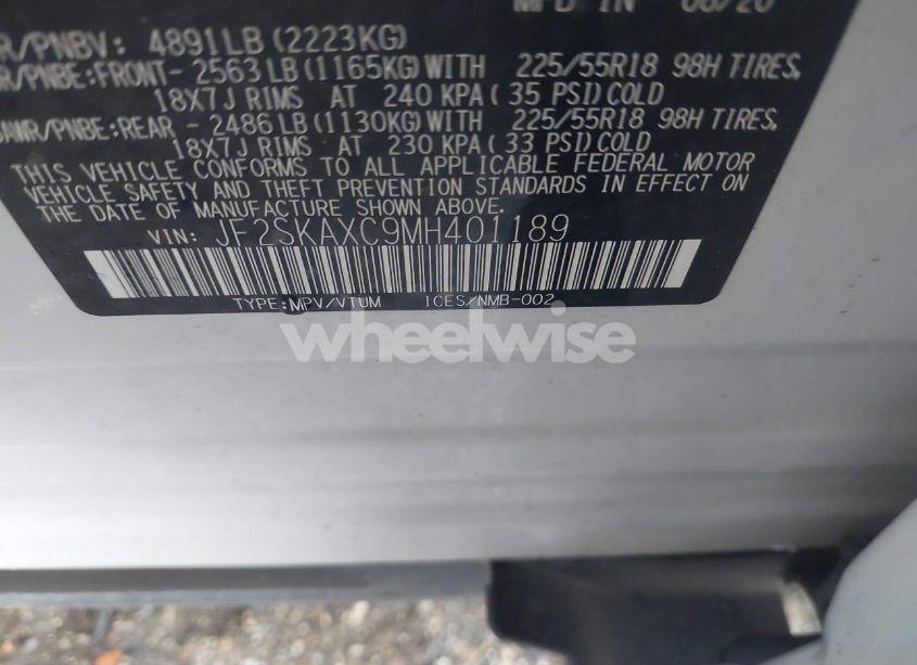 Photo 9 of 2021 Subaru Forester TOURING (VIN JF2SKAXC9MH401189)