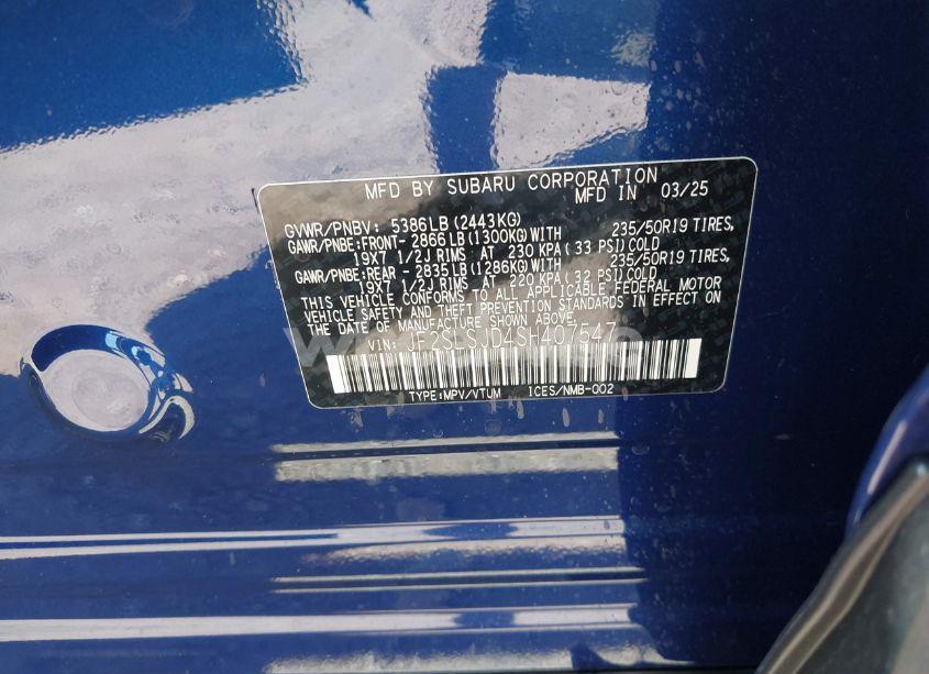 Photo 9 of 2025 Subaru Forester HYBRID SPORT (VIN JF2SLSJD4SH407547)