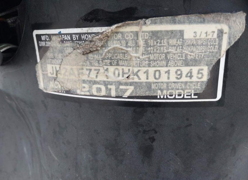 Photo 10 of 2017 Honda Ncw50 (VIN JH2AF7710HK101945)