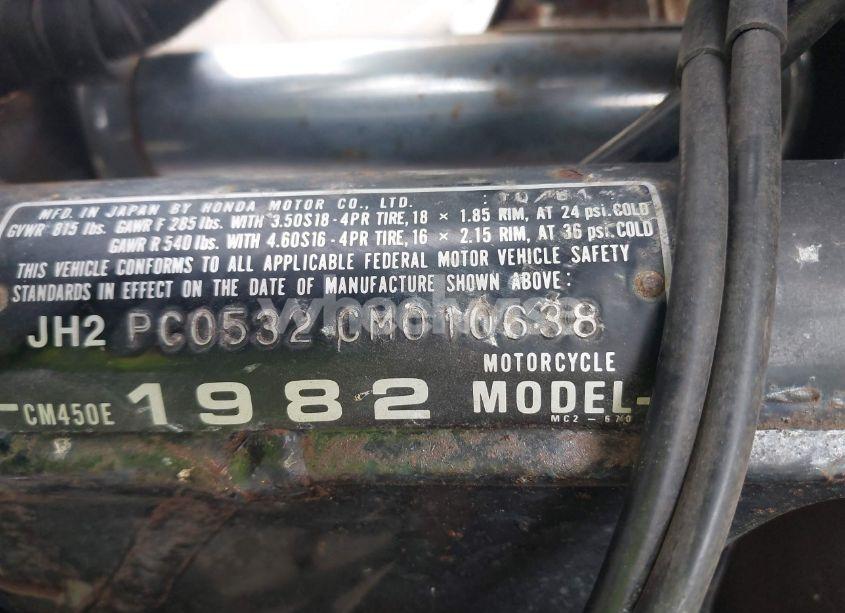 Photo 10 of 1982 Honda Cm450 E (VIN JH2PC0532CM010638)