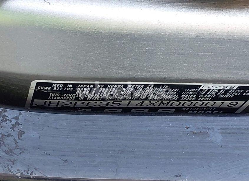 Photo 10 of 1999 Honda Cbr600 F4 (VIN JH2PC3514XM000019)