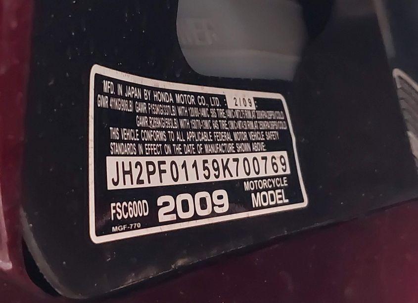 Photo 10 of 2009 Honda Fsc600 D (VIN JH2PF01159K700769)