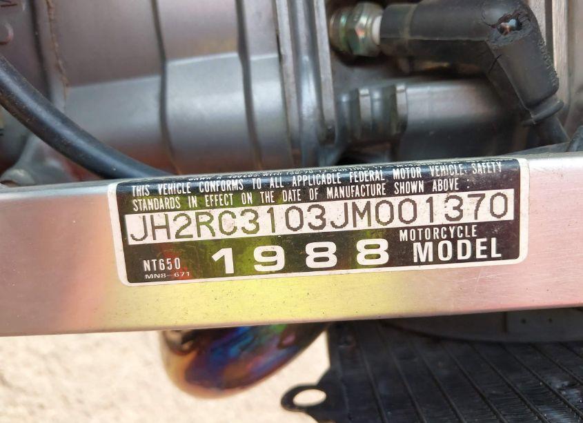 Photo 10 of 1988 Honda Nt650 (VIN JH2RC3103JM001370)