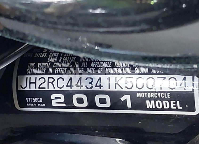 Photo 10 of 2001 Honda Vt750 CD (VIN JH2RC44341K500704)