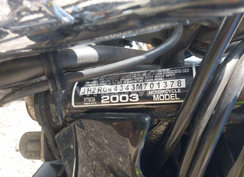 Photo 10 of 2003 Honda Vt750 CDA (VIN JH2RC44343M701378)