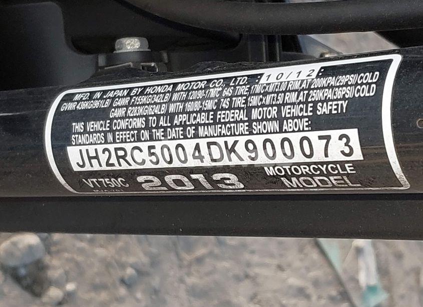 Photo 10 of 2013 Honda Vt750 C (VIN JH2RC5004DK900073)