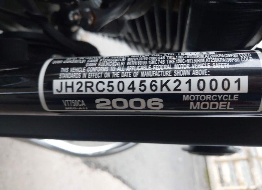 Photo 10 of 2006 Honda Vt750 CA (VIN JH2RC50456K210001)