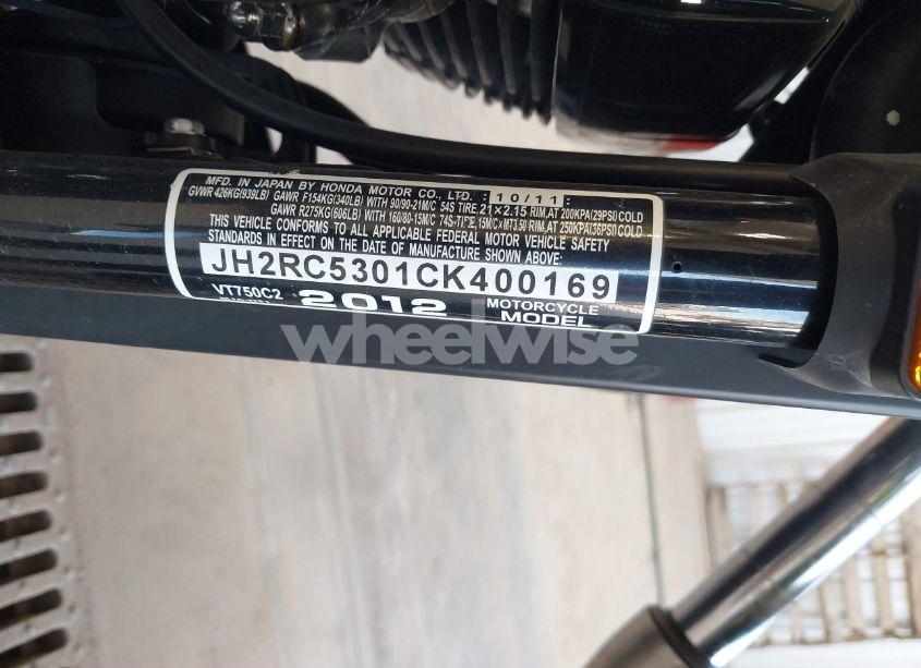 Photo 10 of 2012 Honda Vt750 C2 (VIN JH2RC5301CK400169)