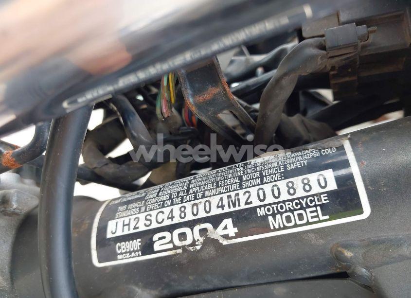 Photo 10 of 2004 Honda Cb900 F (VIN JH2SC48004M200880)