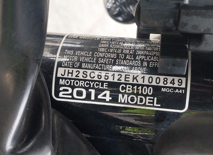 Photo 10 of 2014 Honda Cb1100 N/A (VIN JH2SC6512EK100849)