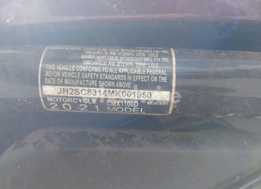 Photo 10 of 2021 Honda Cmx1100 D (VIN JH2SC8314MK001950)