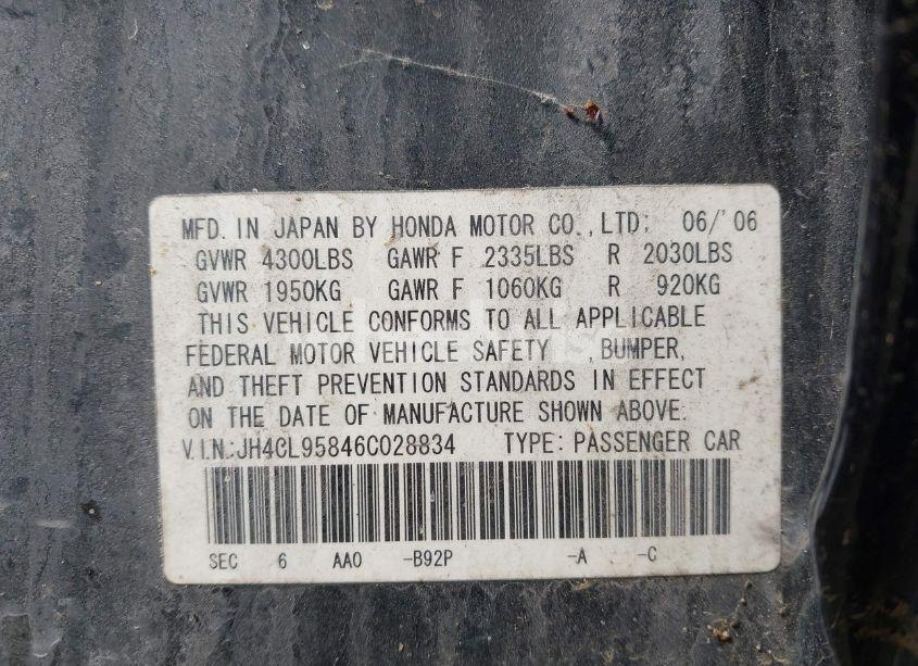 Photo 9 of 2006 Acura Tsx N/A (VIN JH4CL95846C028834)