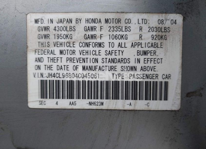 Photo 9 of 2004 Acura Tsx N/A (VIN JH4CL96804C045061)