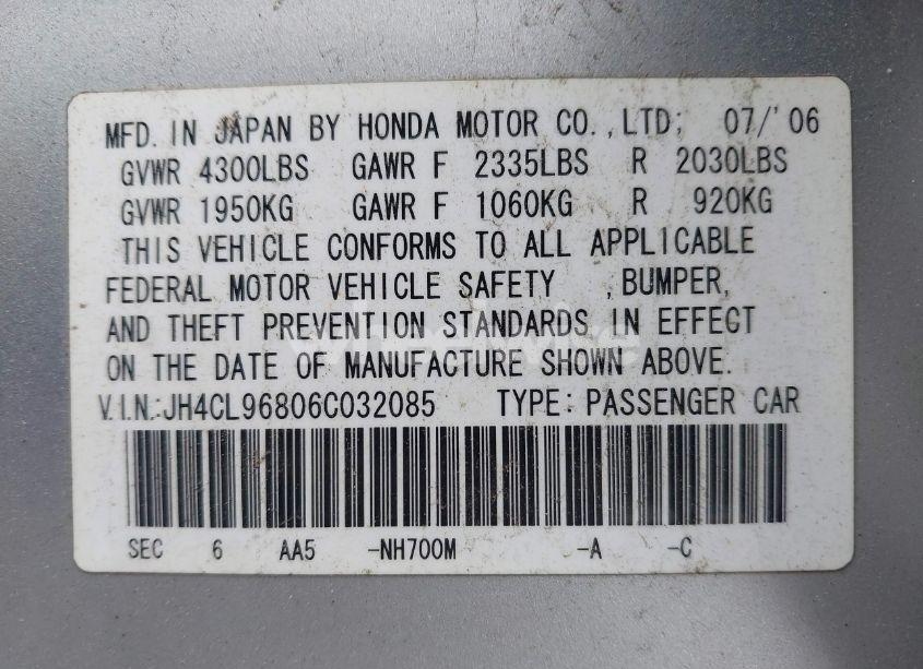 Photo 9 of 2006 Acura Tsx N/A (VIN JH4CL96806C032085)