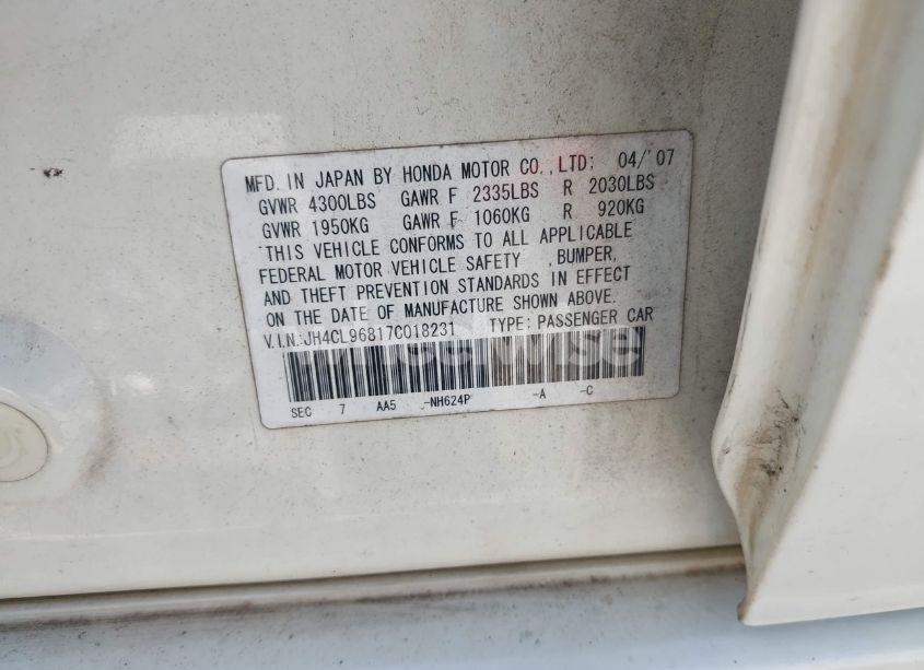 Photo 9 of 2007 Acura Tsx N/A (VIN JH4CL96817C018231)