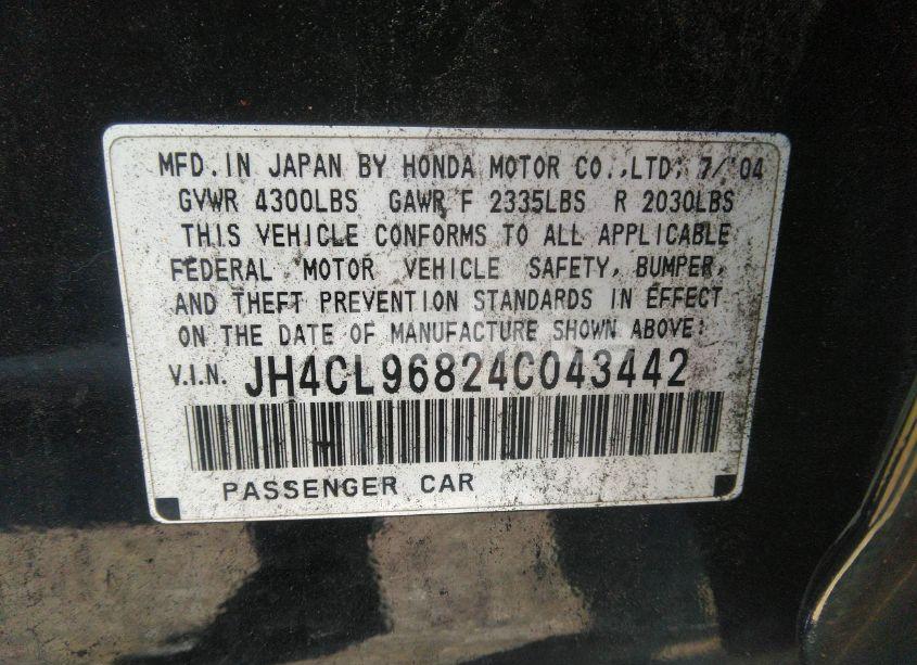 Photo 9 of 2004 Acura Tsx N/A (VIN JH4CL96824C043442)