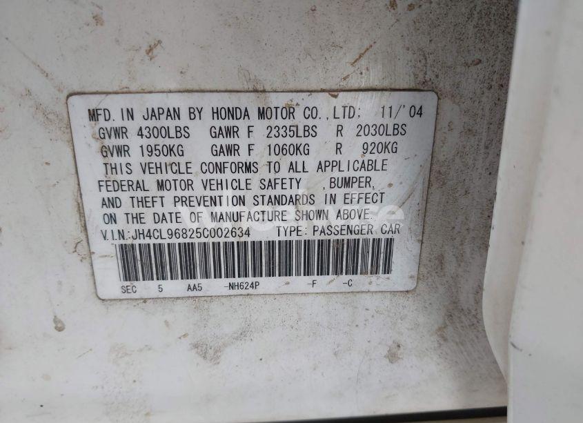 Photo 9 of 2005 Acura Tsx N/A (VIN JH4CL96825C002634)