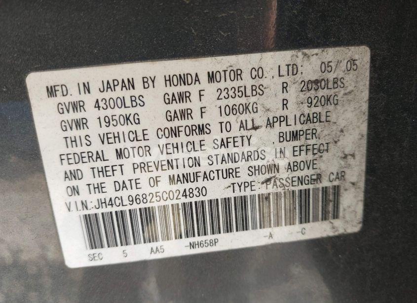 Photo 9 of 2005 Acura Tsx N/A (VIN JH4CL96825C024830)