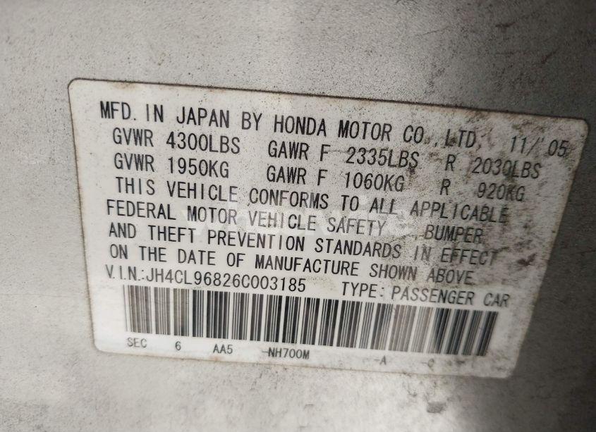 Photo 9 of 2006 Acura Tsx N/A (VIN JH4CL96826C003185)