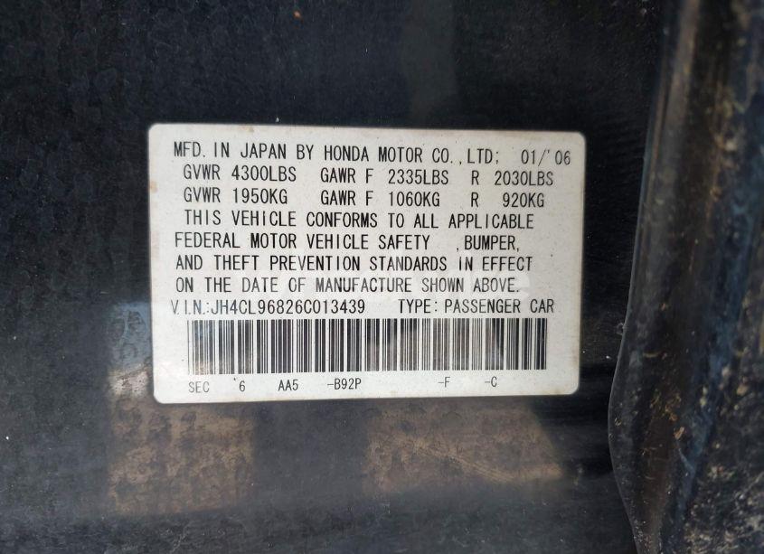 Photo 9 of 2006 Acura Tsx N/A (VIN JH4CL96826C013439)