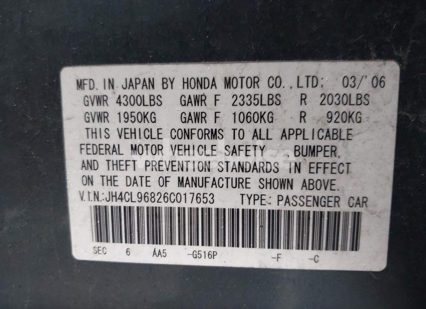 Photo 9 of 2006 Acura Tsx N/A (VIN JH4CL96826C017653)