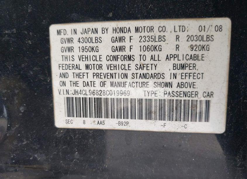 Photo 9 of 2008 Acura Tsx N/A (VIN JH4CL96828C019969)