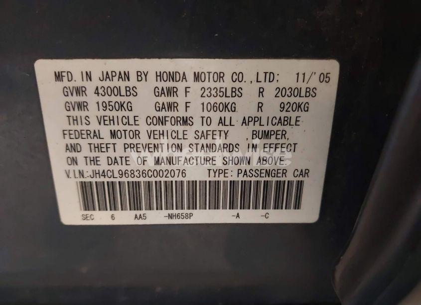 Photo 9 of 2006 Acura Tsx N/A (VIN JH4CL96836C002076)