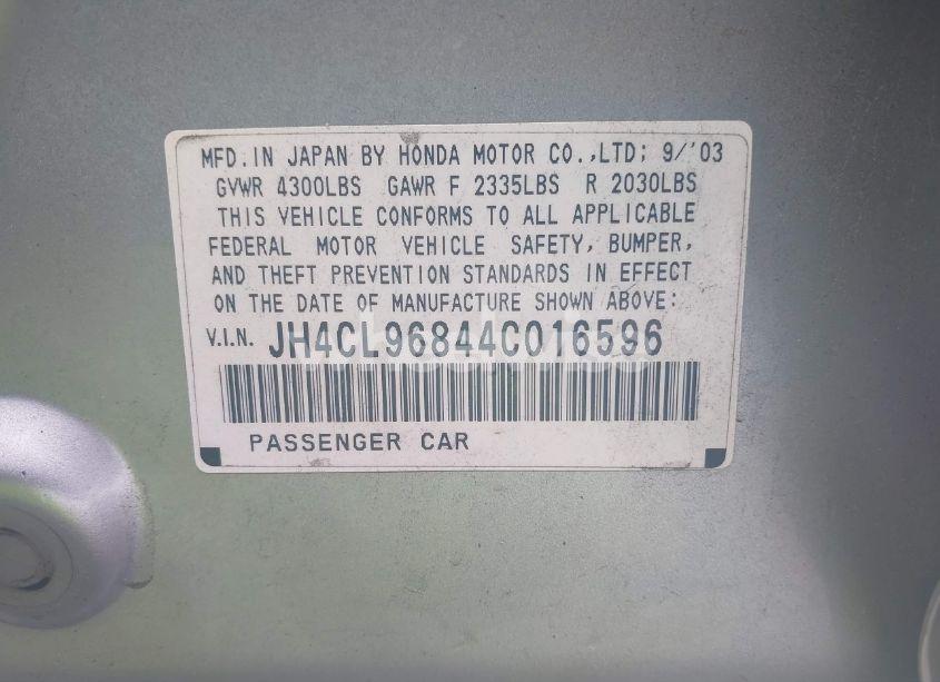 Photo 9 of 2004 Acura Tsx N/A (VIN JH4CL96844C016596)