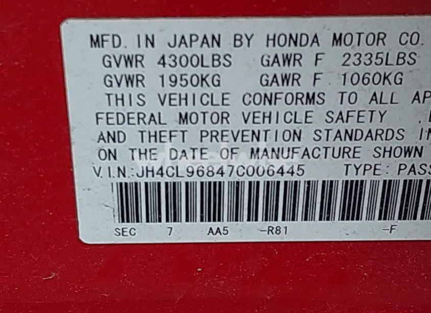 Photo 9 of 2007 Acura Tsx N/A (VIN JH4CL96847C006445)