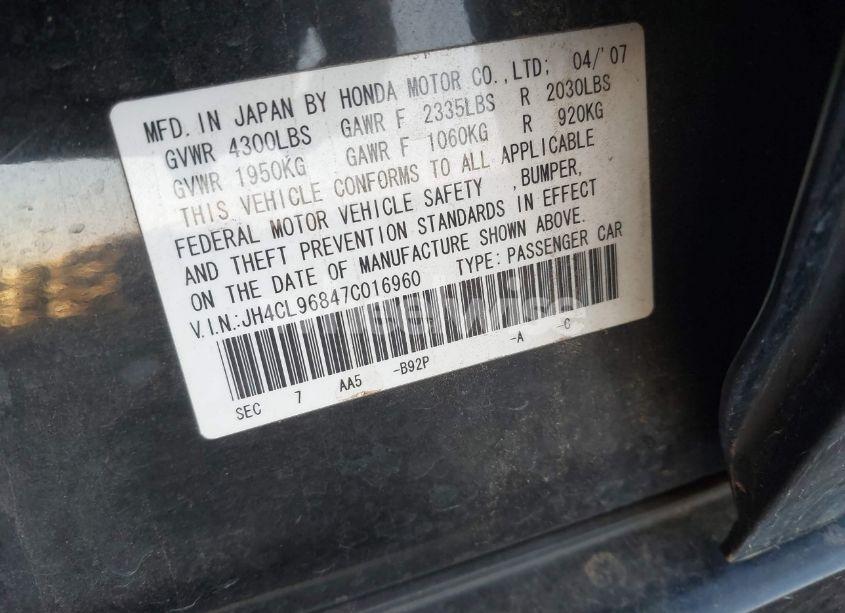 Photo 9 of 2007 Acura Tsx N/A (VIN JH4CL96847C016960)