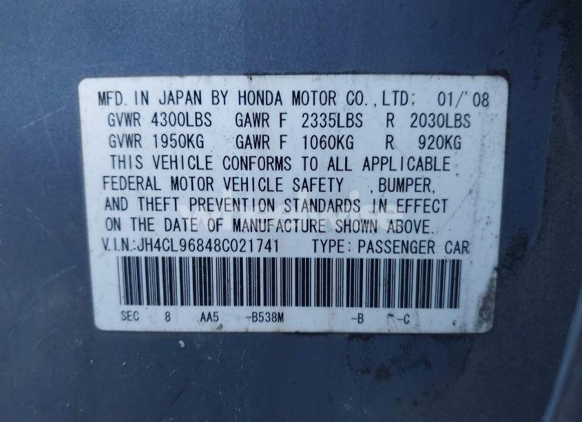 Photo 9 of 2008 Acura Tsx N/A (VIN JH4CL96848C021741)