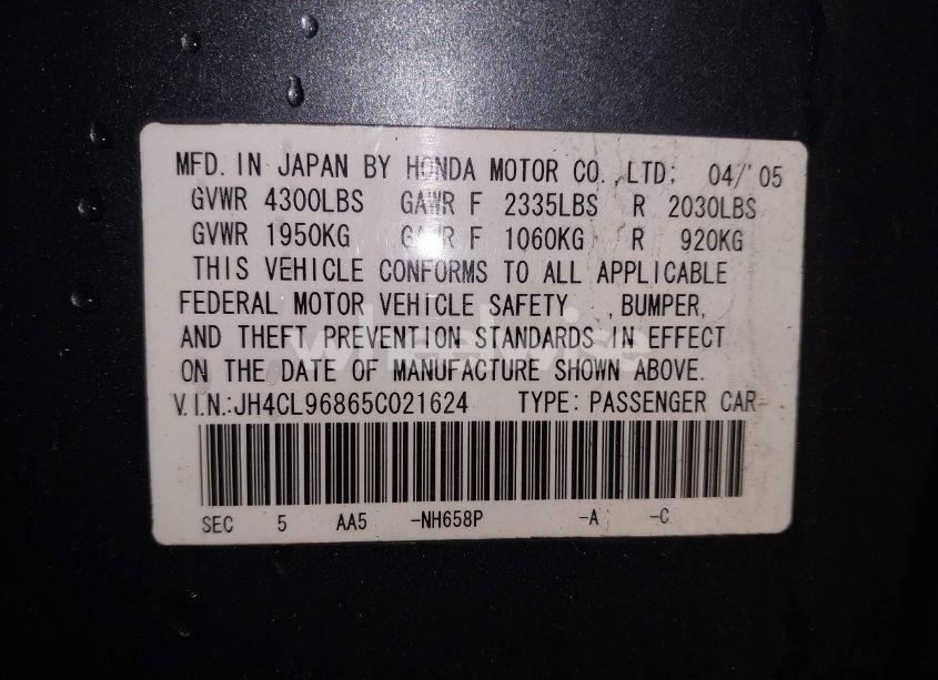 Photo 9 of 2005 Acura Tsx N/A (VIN JH4CL96865C021624)