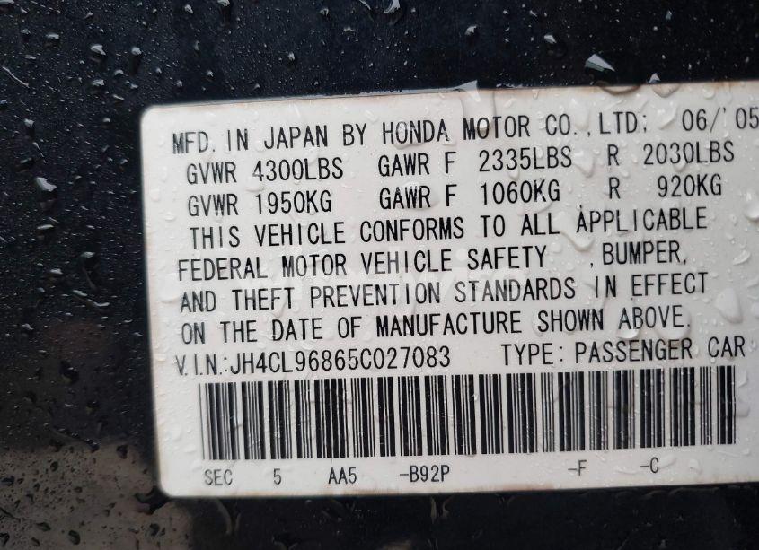 Photo 9 of 2005 Acura Tsx N/A (VIN JH4CL96865C027083)