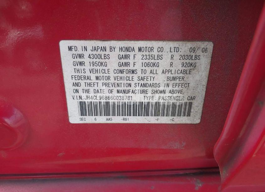 Photo 9 of 2006 Acura Tsx N/A (VIN JH4CL96866C038781)