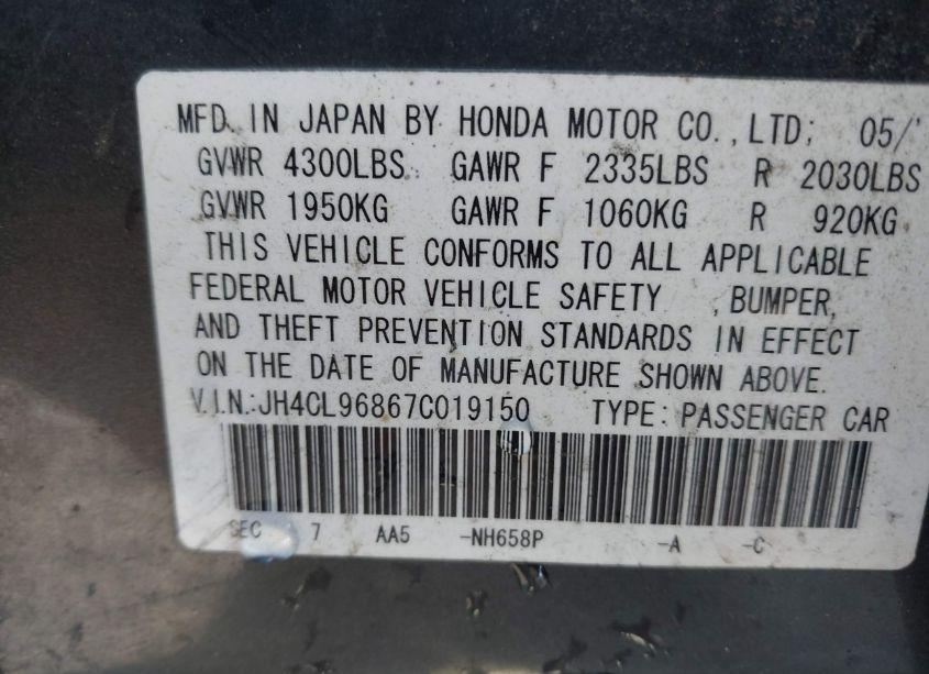 Photo 9 of 2007 Acura Tsx N/A (VIN JH4CL96867C019150)