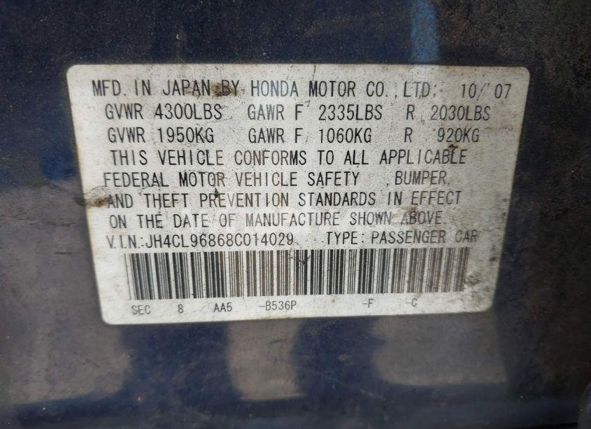 Photo 9 of 2008 Acura Tsx N/A (VIN JH4CL96868C014029)