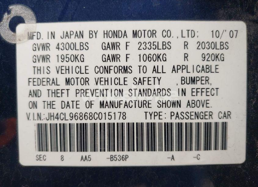 Photo 9 of 2008 Acura Tsx N/A (VIN JH4CL96868C015178)