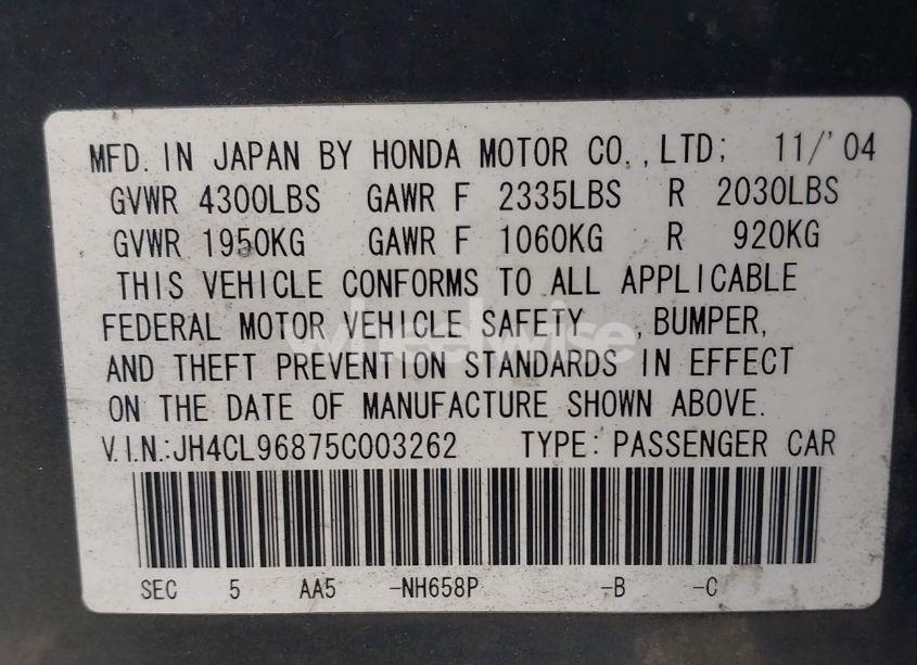 Photo 9 of 2005 Acura Tsx N/A (VIN JH4CL96875C003262)