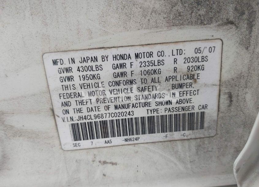 Photo 9 of 2007 Acura Tsx N/A (VIN JH4CL96877C020243)