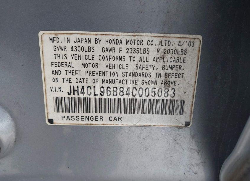 Photo 9 of 2004 Acura Tsx N/A (VIN JH4CL96884C005083)