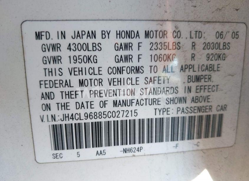 Photo 9 of 2005 Acura Tsx N/A (VIN JH4CL96885C027215)