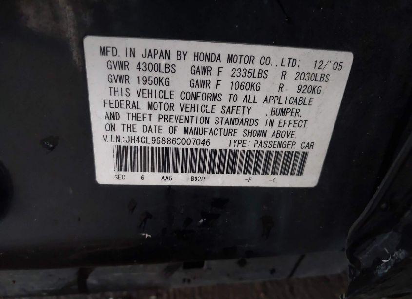 Photo 9 of 2006 Acura Tsx N/A (VIN JH4CL96886C007046)