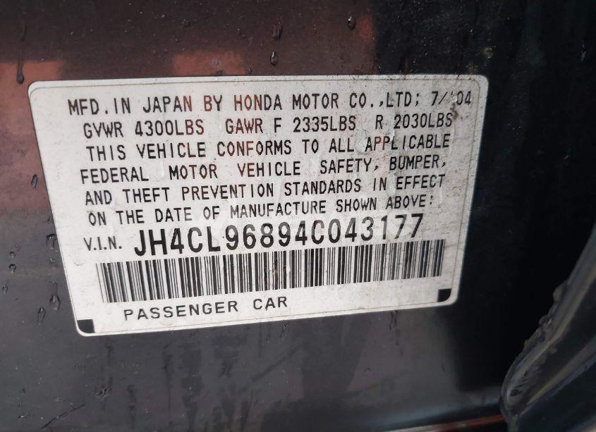 Photo 9 of 2004 Acura Tsx N/A (VIN JH4CL96894C043177)