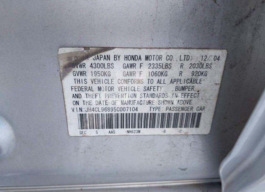 Photo 9 of 2005 Acura Tsx N/A (VIN JH4CL96895C007104)